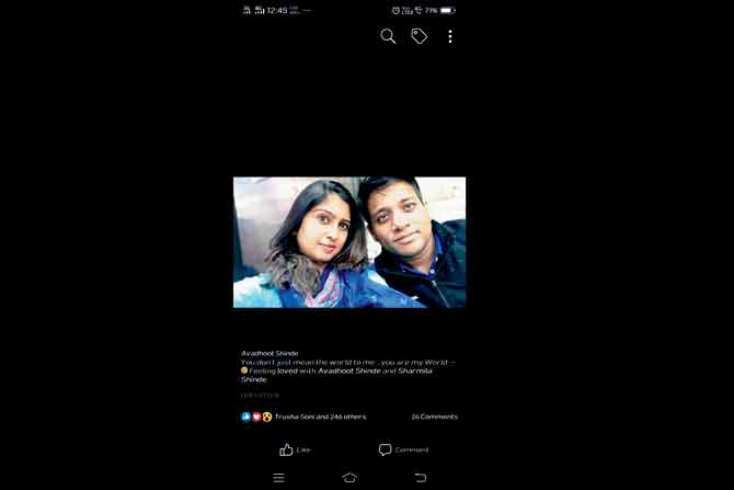 An FB post put up by Avdhut Shinde in February this year                 