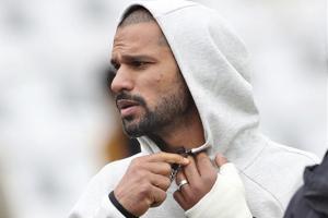 Thumb fracture no deterrent as Dhawan sweats it out in the gym