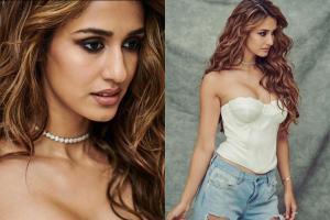 Disha Patani looks chic in distressed jeans and white corset top