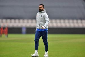 Skipper Virat Kohli and Rohit Dhawan train indoors