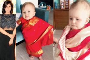 Check out! Lisa Ray's twin daughters look oh-so-precious in sarees