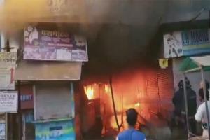 Fire breaks down in Jadhav market in Nalasopara