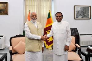 Narendra Modi meets Sri Lankan Oppn leader Mahinda Rajapaksa