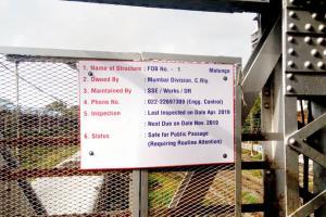 Mumbai: Railways installs info boards on FOBs to fix accountability