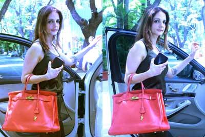 Sussanne Khan nails this black satin jumpsuit when spotted in Juhu