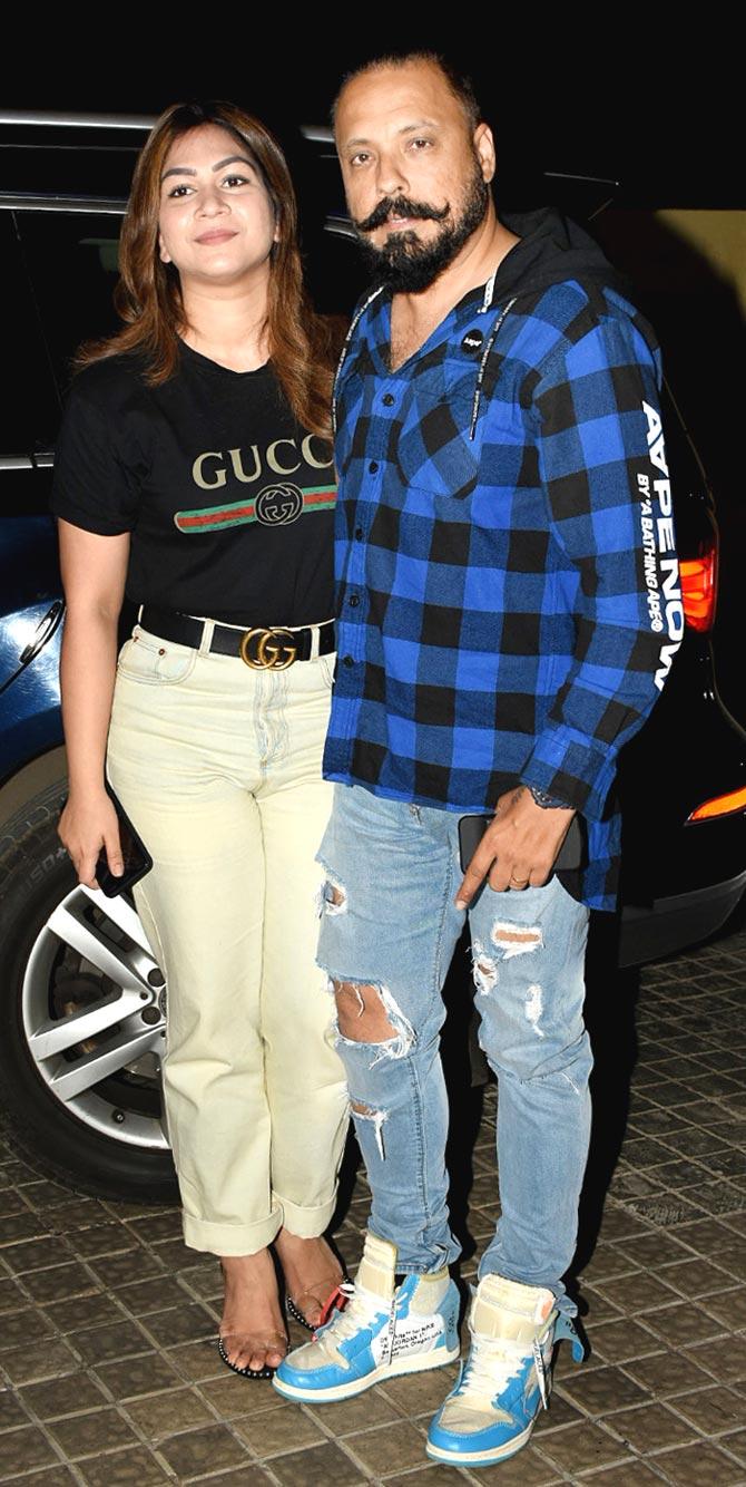 Bunty Walia with wife Vanessa Parmar also attended the special screening of Luka Chuppi in Juhu.