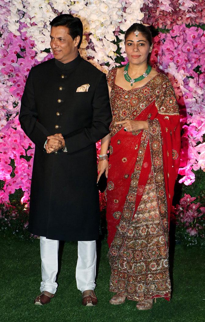 Bollywood filmmaker Madhur Bhandarkar with wife Renu attended the glitzy celebration in honour of newly-weds Akash Ambani and Shloka Mehta