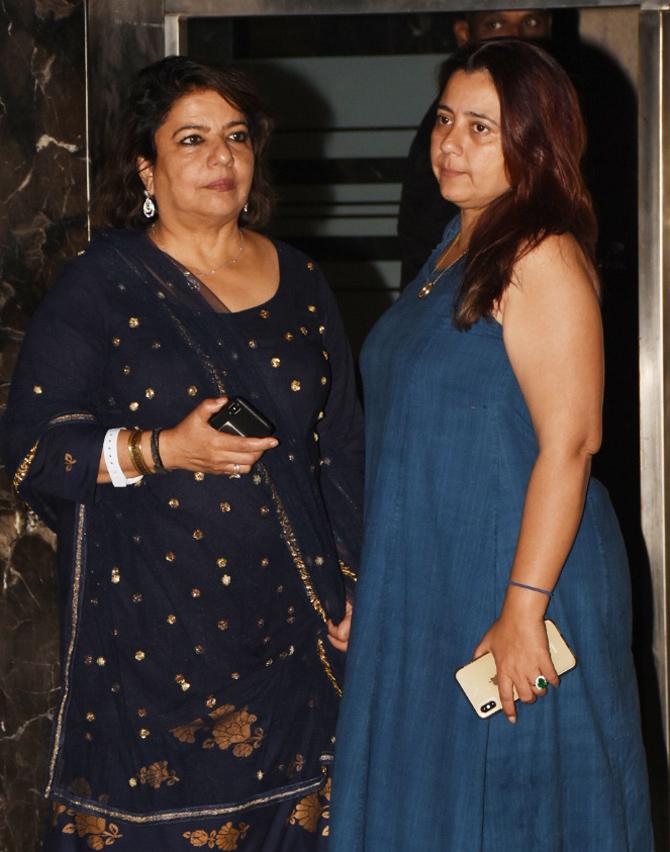 Priyanka Chopra's mother Madhu Chopra was snapped with Shrishti Arya, as they too were part of the dinner bash, held at Rohini Iyer's house in Khar. Like Janhvi, Madhu Chopra too came in from Akash Ambani's wedding celebrations.