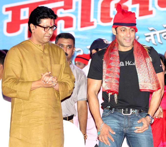 In picture: Raj Thackeray and wife Sharmila attend the inauguration ceremony of the three-day Koli Festival in Mahim along with Bollywood star Salman Khan.