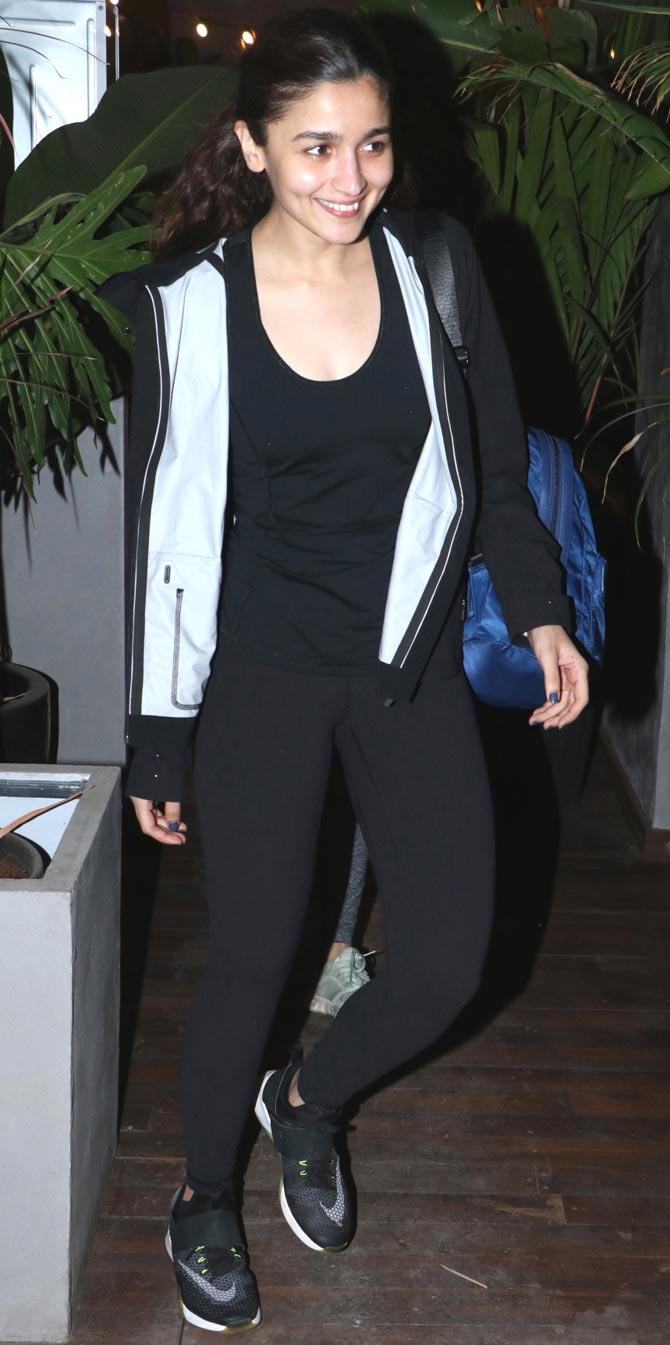 Alia Bhatt was spotted in her workout gear in Juhu, Mumbai. On the work front, the actress will be next seen in Karan Johar's multi-starrer film, Kalank. The makers released the teaser of this period drama on March 12. 