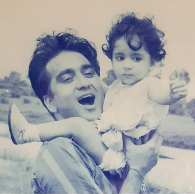 Blast from the past: Priya Dutt during her childhood days with her father.