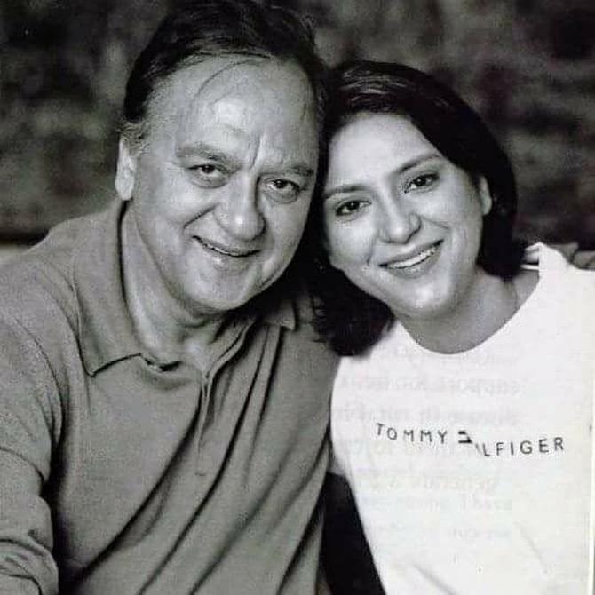 Priya Dutt is the Trustee of Nargis Dutt Memorial Charitable Trust. The trust was started by her father in memory of his wife Nargis Dutt who died battling cancer in 1981.
In picture: Father-daughter duo pose for a photo.