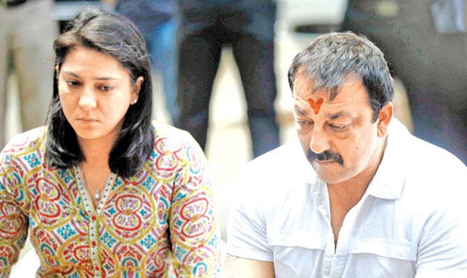 In picture: Priya Dutt with her brother Sanjay Dutt when he came out on bail while serving a 42-month sentence for illegal possession of weapons during the 1993 Mumbai serial blasts.