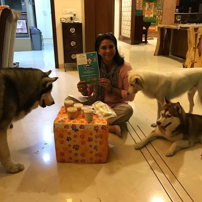 Priya Dutt loves dogs and her Instagram handle is proof enough. Dutt has three dogs - Mauser, Patch, and Mishka.
In picture: Priya Dutt gets playful with her pet dogs.