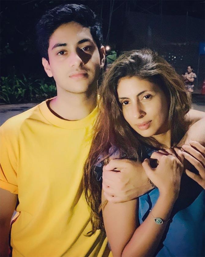 Shweta Bachchan Nanda with her son Agastya Nanda, who turned 19 in November 2019. Agastya is a carbon copy of his father Nikhil Nanda, while Navya looks like her mother.