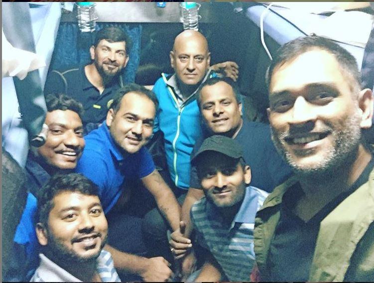 MS Dhoni won the ICC ODI Player Of The Year award in 2008 and 2009.
MS Dhoni out on a trip with his childhood friends. He took the train ride with his buddies for the trip.