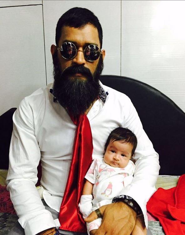 In picture: Wonder daughter Ziva recognises her father MS Dhoni in his new look. Dhoni captioned, 