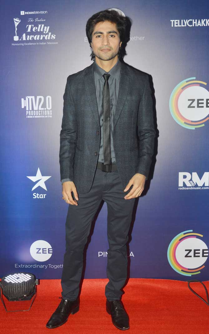 Harshad Chopda opted for a grey suit during the Indian Telly Awards 2019 night held in Vile Parle, Mumbai.