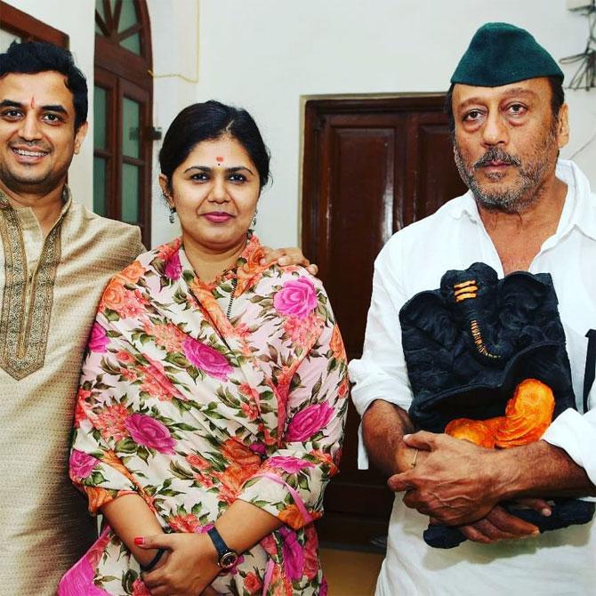 In picture: Pankaja Munde with husband Amit Palwe and Jackie Shroff