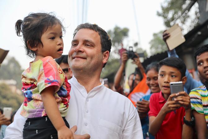 Rahul Gandhi loves the pure smiles on the face of the children whom he considers the future of India. In the pic, Rahul Gandhi seems to be in awe of this child as she charms Gandhi with her innocence on his trip to Meghalaya in 2018.