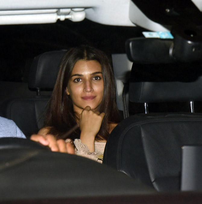 Kriti Sanon was all smiles when clicked by the paparazzi at the special screening of Notebook, held in the city.