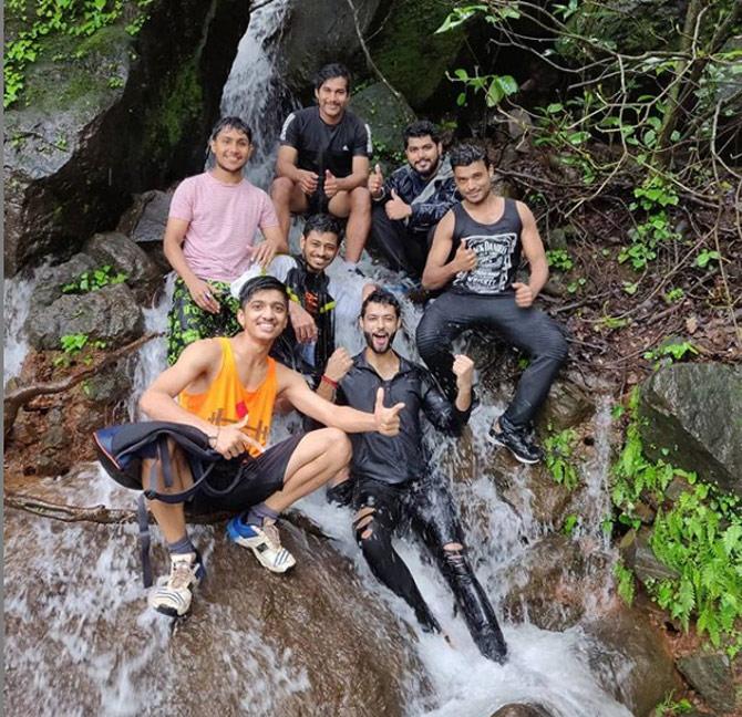 With all the teams stacking up on fast-bowling all-rounders, Virat Kohli's RCB edged out the other teams for Shivam Dube.
In pic: Shivam Dube posted this picture from a bath he took under a waterfall at Raigad Fort. He went along with his close friends for the trip.