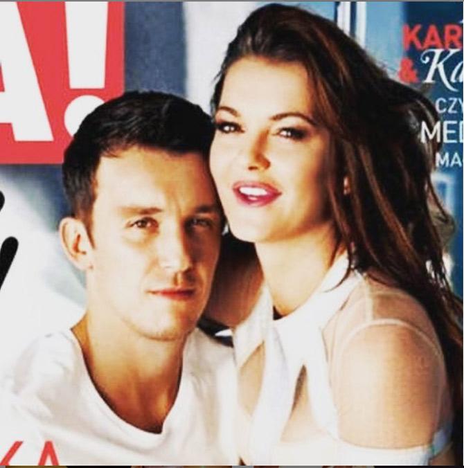 Agnieszka Radwanska and her husband look like the perfect couple, while twinning in white in this picture