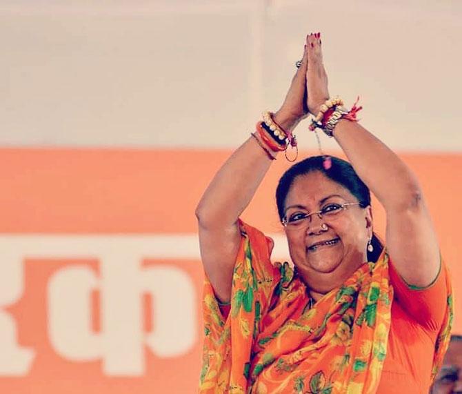 In 1985, Raje was elected to Legislative Assembly of Rajasthan from Dholpur constituency. She served as Vice president of Bharatiya Janata Yuva Morcha from 1985 to 1987. In 1987 she became the Vice-president of BJP's Rajasthan unit.