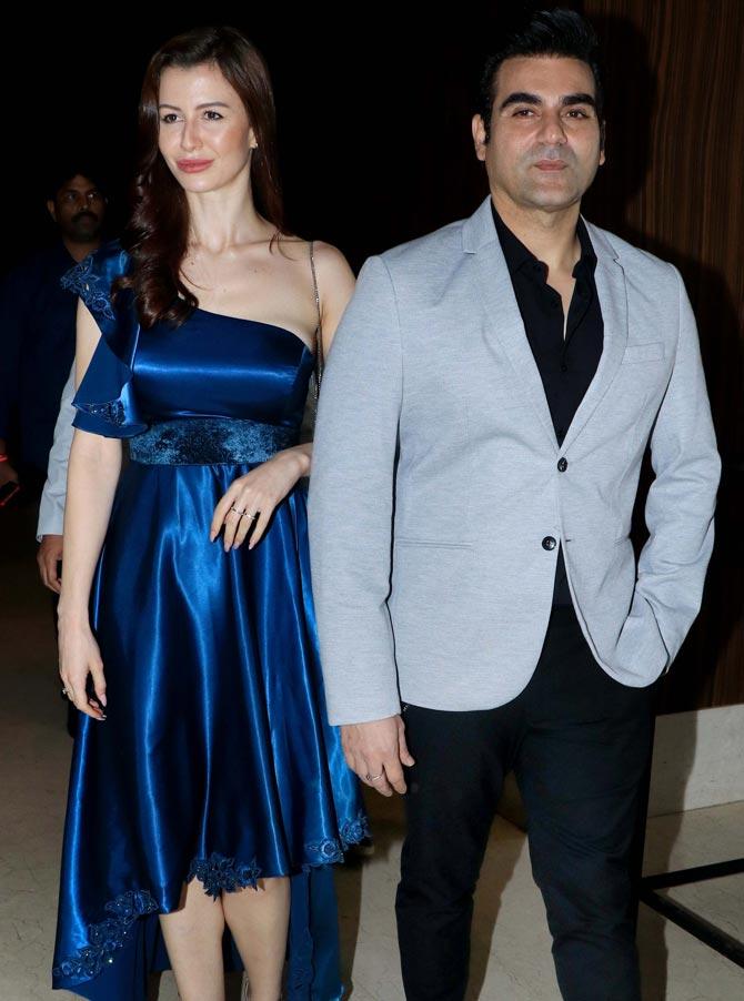 Arbaaz Khan was seen promoting his new chat show at a plush hotel in Juhu, Mumbai. Girlfriend Giorgia Andriani accompanied Arbaaz at the event. All pictures/Yogen Shah