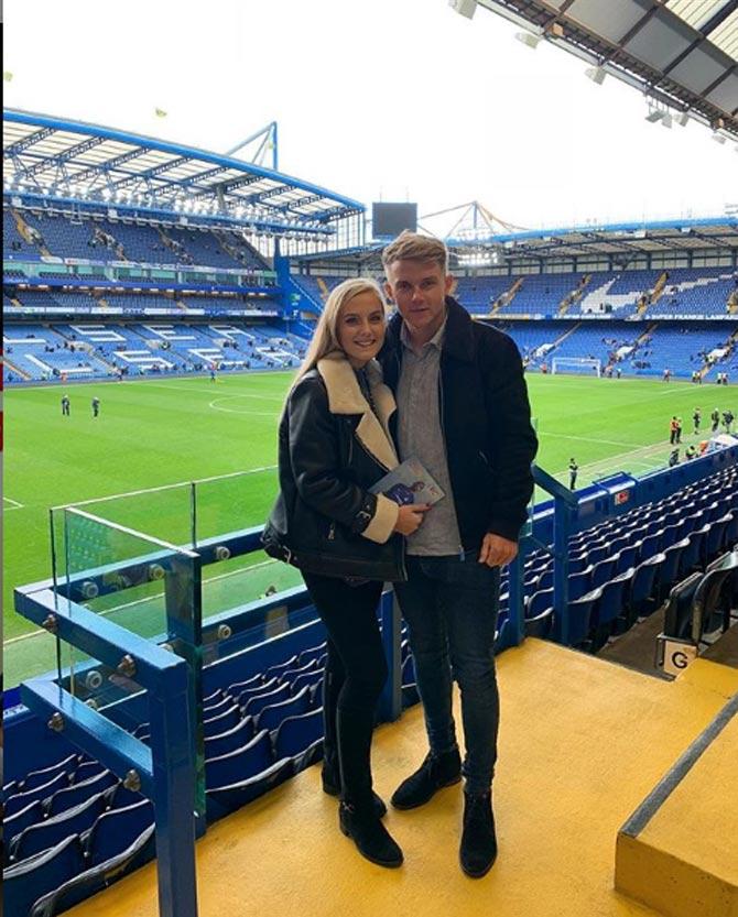 Sam Curran posted this picture while watching an English Premier League match with girlfriend Isabella. He wrote, 