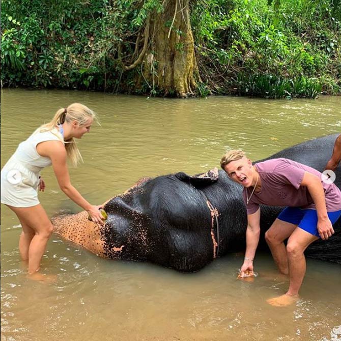 Sam Curran's girlfriend Isabella posted this picture and wrote, 