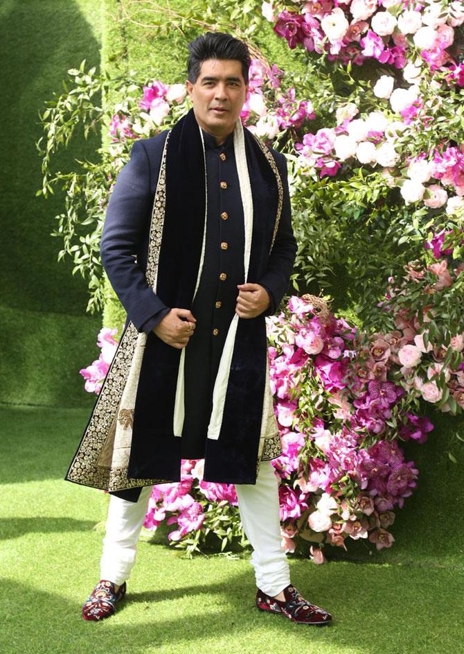 Designer Manish Malhotra attended the grand wedding of industrialist Mukesh Ambani's son Akash Ambani with Shloka Mehta