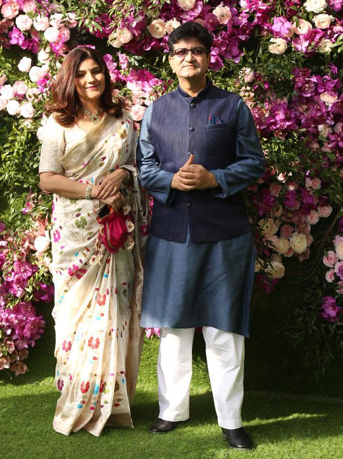 Lyricist Prasoon Joshi with wife Aparna attended the grand wedding of industrialist Mukesh Ambani's son Akash Ambani with Shloka Mehta