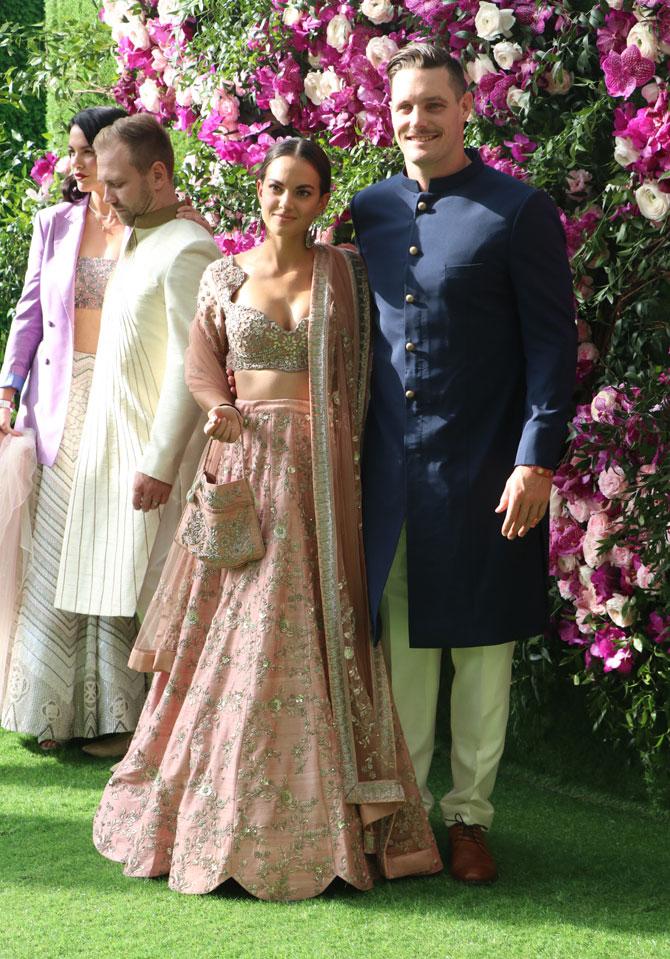 Cricketer Mitchell McClenegan attended the wedding of Akash Ambani and Shloka Mehta