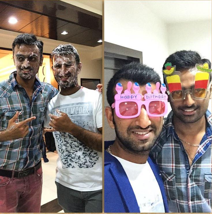 In picture: Jaydev Unadkat with one of his closest friends and teammate Cheteshwar Pujara.