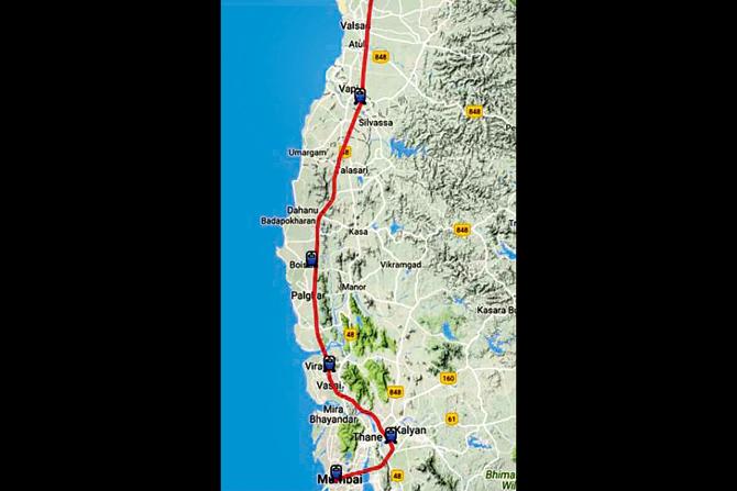 The MAHSR alignment for Maharashtra