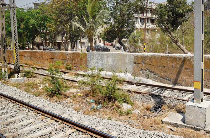 Walls are being built to seal the illegal entry points, like this one between Wadala and Sewri and at Cotton Green. Pics/Suresh Karkera