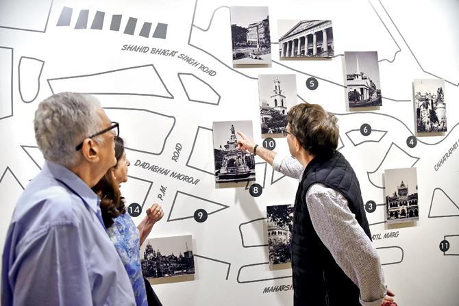 Visitors examine the recreation of Foy Nissen