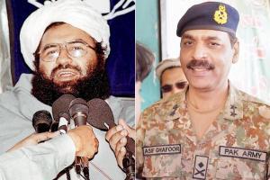 JeM does not exist in Pakistan, says military spokesperson Maulana Masood Azhar (right) Major General Asif Ghafoor. Pics/AFP