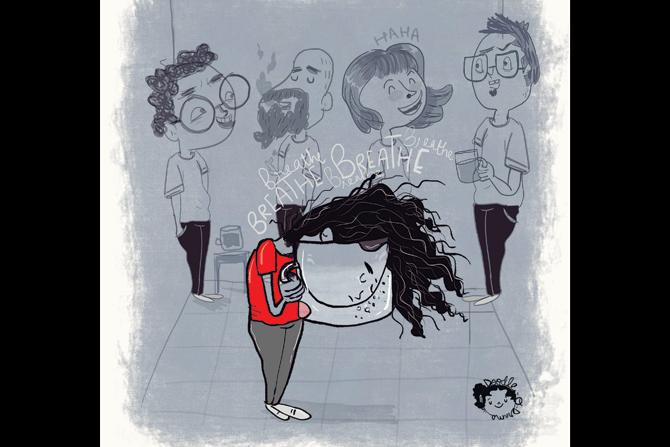 Mounica Tata started sketching about her teachers, and now sketches about girl issues