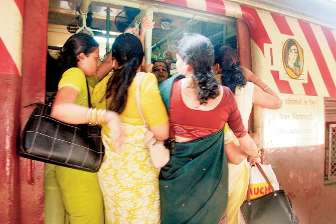 Women are often harassed while trying to board trains, but are unable to fight back because of the crowd