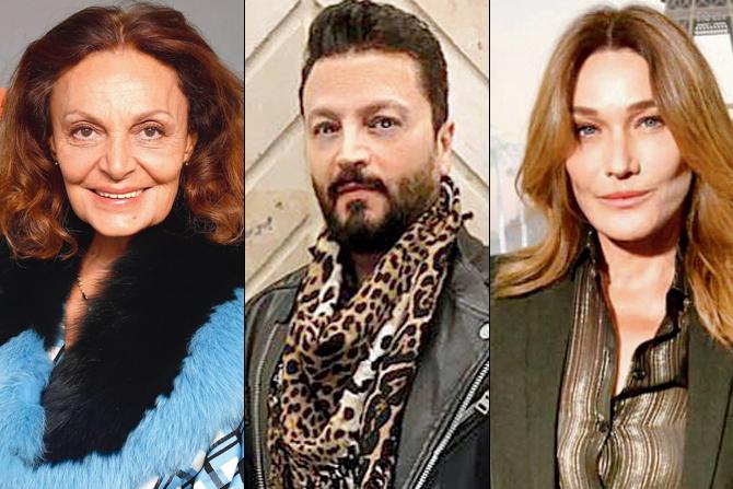 Diane von Furstenberg. Pic/AFP. Zuhair Murad, Carla Bruni