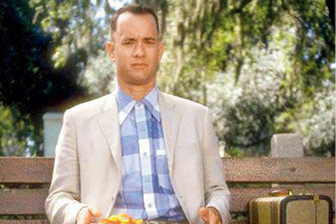 Known for his physical transformational roles, Hanks had lost 30 pounds in 1993-94 for his films including Philadelphia (1993) and Forrest Gump (1994, above), after previously packing on the kilos for A League Of Their Own (1992)