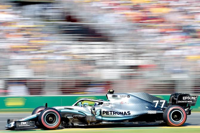 Valtteri Bottas drives his Mercedes during the Australian Grand Prix in