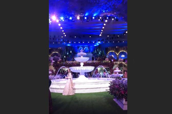 Fountain at Akash Ambani and Shloka Mehta