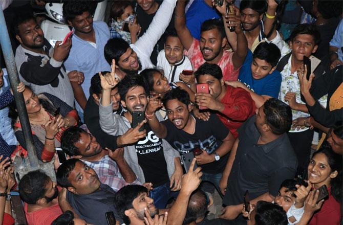 Kartik Aaryan at Gaiety cinema