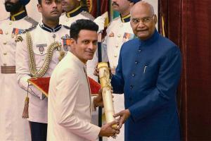 Manoj Bajpayee honoured with Padma Shri by President Kovind