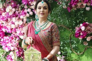 Nita Ambani weaves her love for Akash Ambani-Shloka Mehta in lehenga