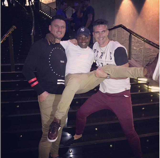 A unique record to have, Brian Lara has scored the most runs on the losing side of a Test with 351.
In picture: Brian Lara with Kevin Pietersen and Graeme Smith