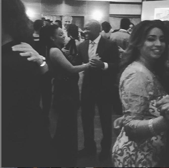 In picture: Brian Lara waltzing along with his elder daughter Sydney during her graduation ceremony.